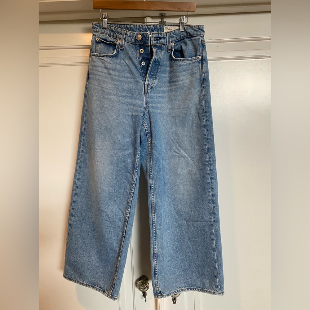 rag & bone Light Blue Wide Leg Jeans 29